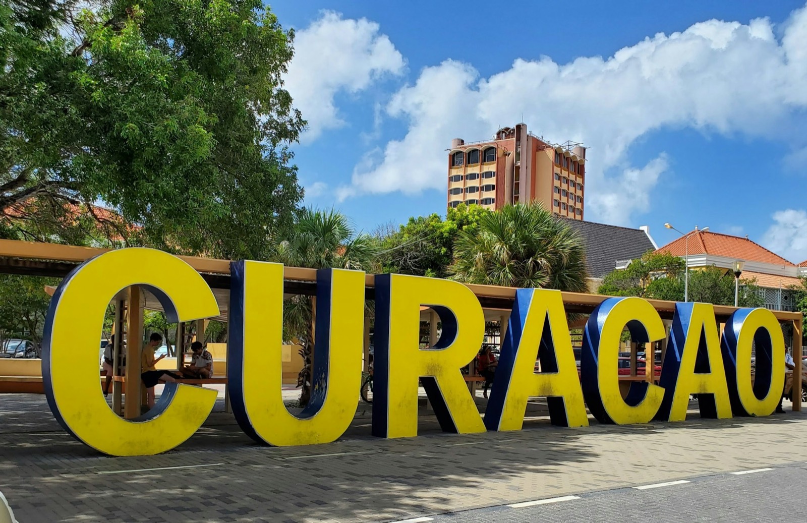 The iconic CURAÇAO letters sign, a symbol of the island’s vibrant culture